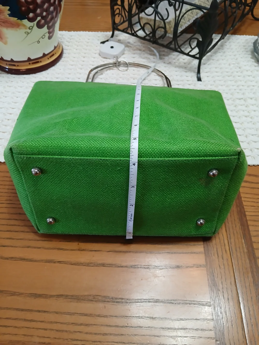 Kate Spade Green Tote Bag with Metal Handles